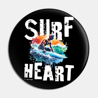 Surf heart Pin