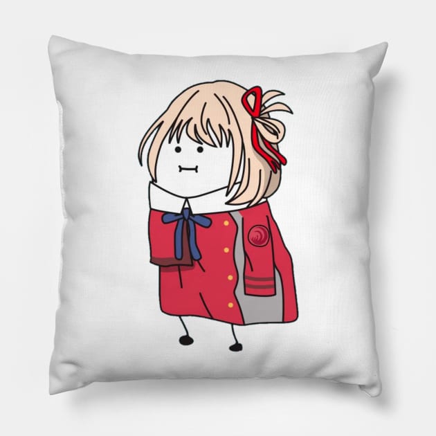 chisato chibi Pillow by Laris Manis Art