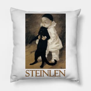 Pierrot et le Chat by Theophile Steinlen Pillow