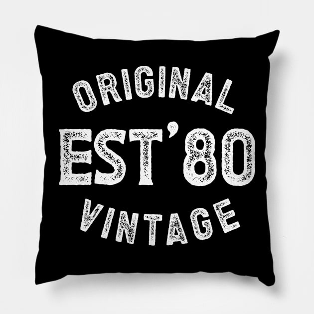 Original Vintage 1980 Birth Year Pillow by SalamahDesigns