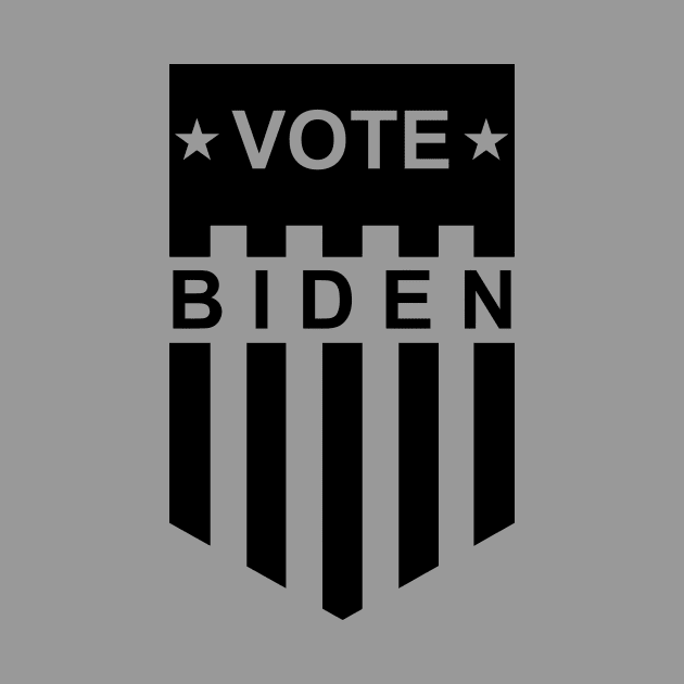 Vote Biden American Flag Shield - White and Black by drunkparrotgraphics