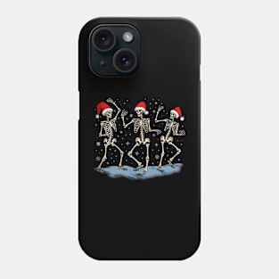 Skeletons Dancing Xmas Funny Christmas Skeletons Boys Kids Phone Case