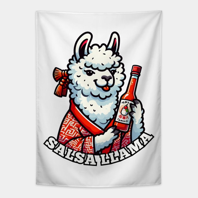 Hot sauce llama Tapestry by Japanese Fever