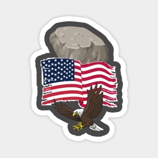 Rock Flag Eagle Magnet