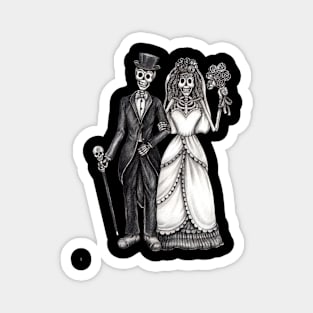 Sugar skull couple wedding celebration day of the dead. Magnet