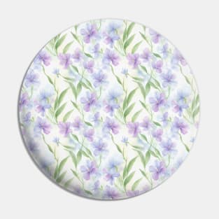 Watercolor pattern with violet flowers Pin