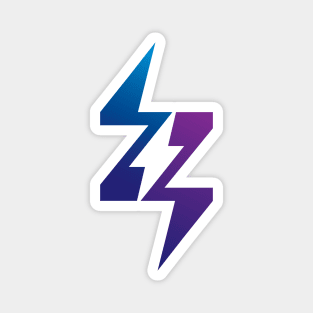 Letter Z Energy Power Bolt Lightning Flash Graphic in Blue and Purple Magnet