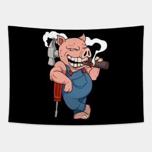 Mechanic Pig - Funny Mechanical Chef Tapestry