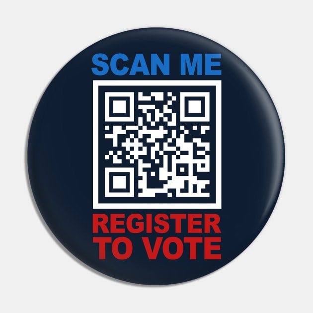 Register To Vote QR Code Pin by TextTees