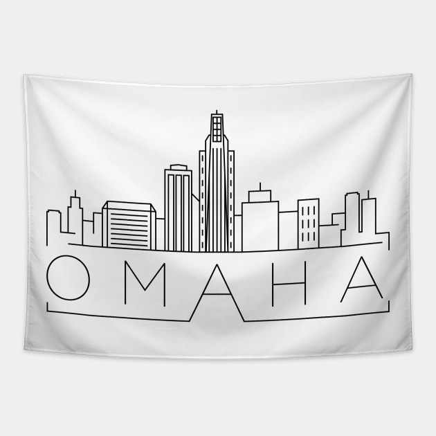 Omaha Minimal Skyline Tapestry by kursatunsal