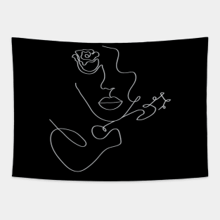 Mysterious Moonlight Girl Tapestry