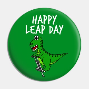 Happy Leap Day T-Rex Dinosaur 29 Feb 2024 Pin