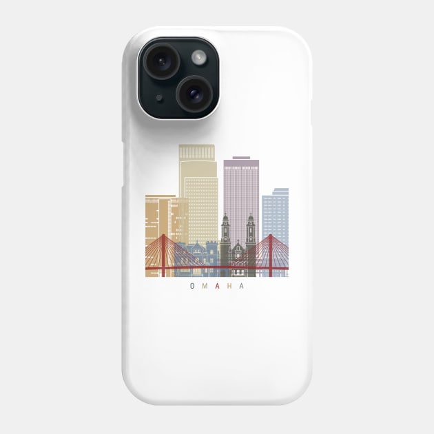 Omaha skyline poster Phone Case by PaulrommerArt