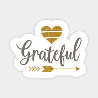 Grateful – Golden Heart and Arrow Magnet