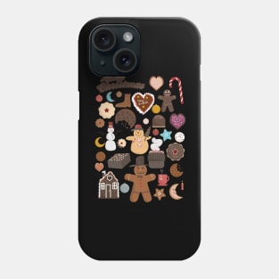 Cute Christmas Postcards - Cute Christmas Illustration - christmas cookies illustration Phone Case