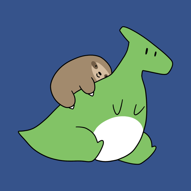 Sloth and Hadrosaurus by saradaboru