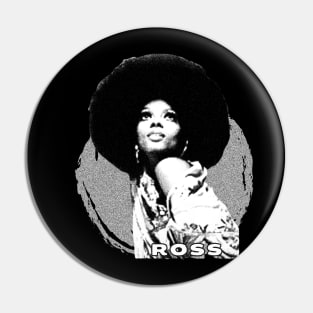 Diana Ross \ Vintage Black White Pin