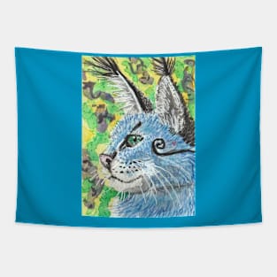 Blue cat face Tapestry