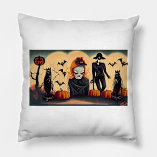 A Couple of Skeletons Sitting on a Bench Pillow