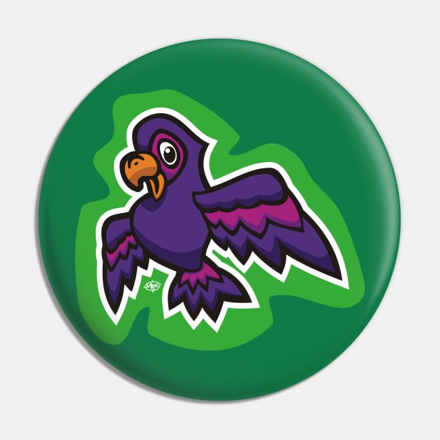 Little Purple Parrot Pin by MBK