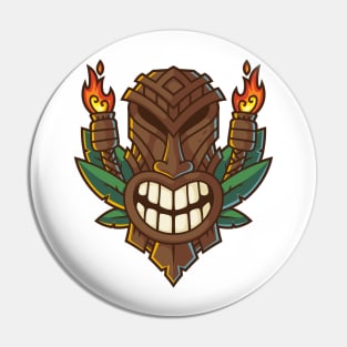 Funny Tribal Tiki Head Pin