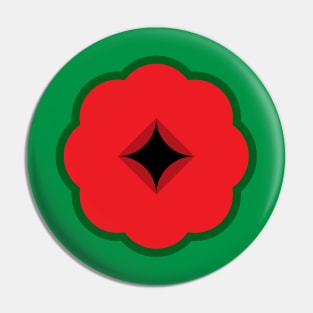 Geometric Red Poppy Flower Pin