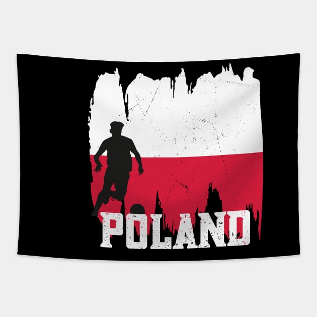 Poland Flag Soccer Football Team 2022 Tapestry by mcoshop