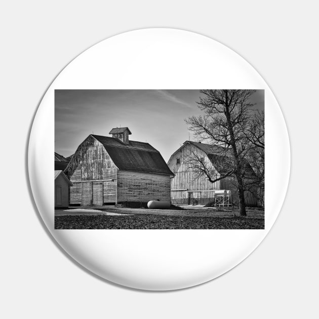 Twin Barns In Black And White Pin by KirtTisdale