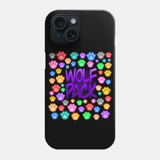 Wolf Pack, colorful paws Phone Case