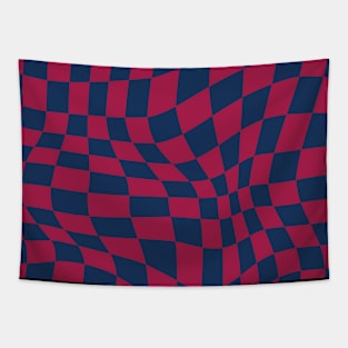 Barca Distorted Checkered Pattern Tapestry