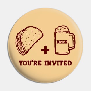 Tacos and Beer, You're Invited Pin