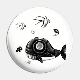 Underwater world with fantasy fish Pin