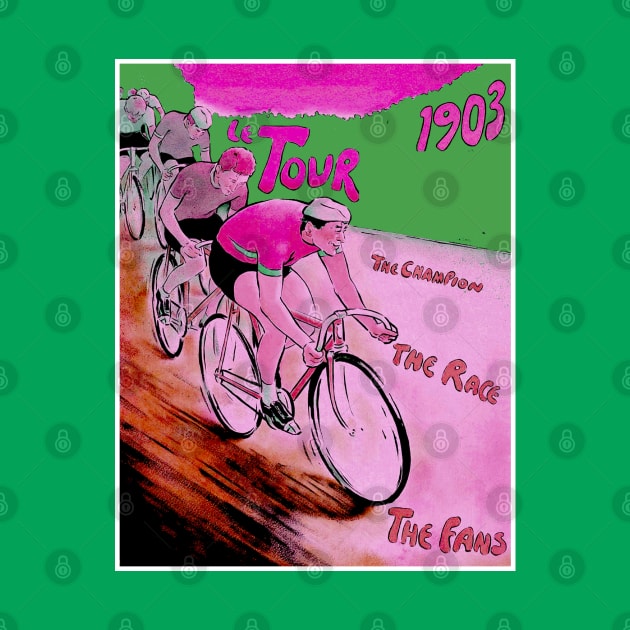 Le Tour Vintage 1903 Competing Bicycle Racing Poster Print by posterbobs