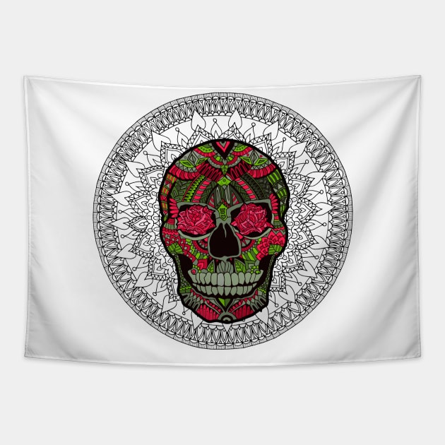 Zentangle sugarskull Tapestry by ComPix