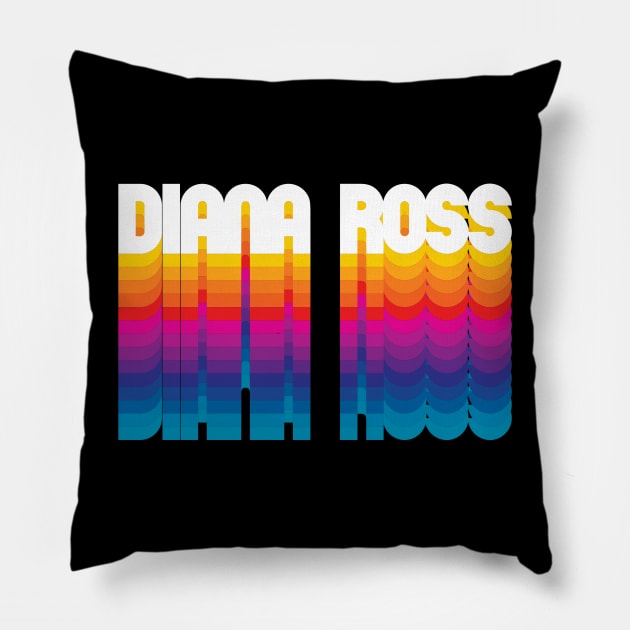 Retro Diana Proud Personalized Name Gift Retro Rainbow Style Pillow by Time Travel Style