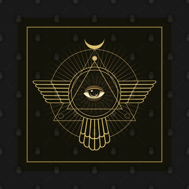 All Seeing Eye Esoteric in Triangle Masonic by devaleta