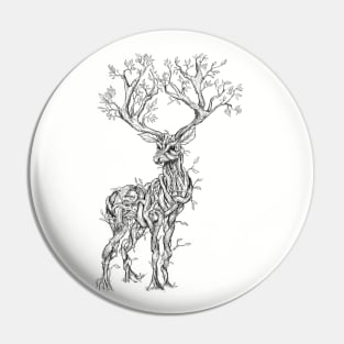 Vine Branch Stag (Sketch) Pin