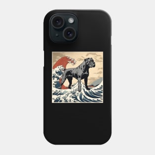 Vintage Cane Corso Dog Mom in the The Great Wave Surfing Retro Cane Corso Phone Case