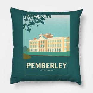 Art Deco Pemberley from Pride and Prejudice Pillow