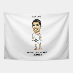 Carlos Alcaraz caricature Tapestry