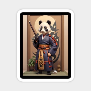 3d samurai panda Magnet