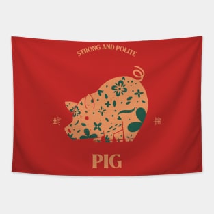 Year of The Pig - Chinese Zodiac Tapestry