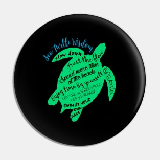 Green Sea Turtle Hawaiian Honu Wisdom Pin