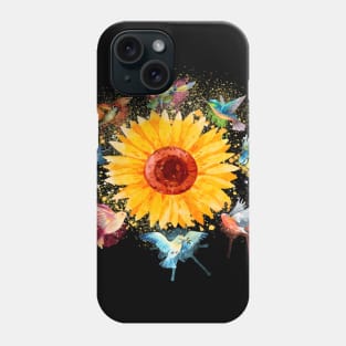 Colorful Sunflower Birds Costume Gift Phone Case