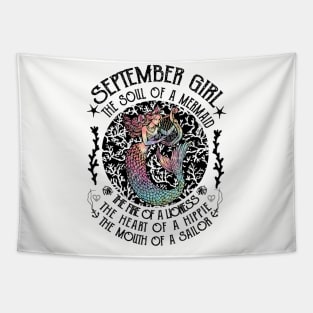 September Girl The Soul Of A Mermaid Hippie T-shirt Tapestry