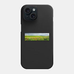 Poppies in a field in Tuscany, Italy Phone Case