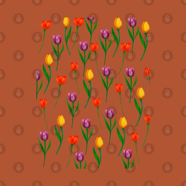 Tulip flower Pattern by kuallidesigns