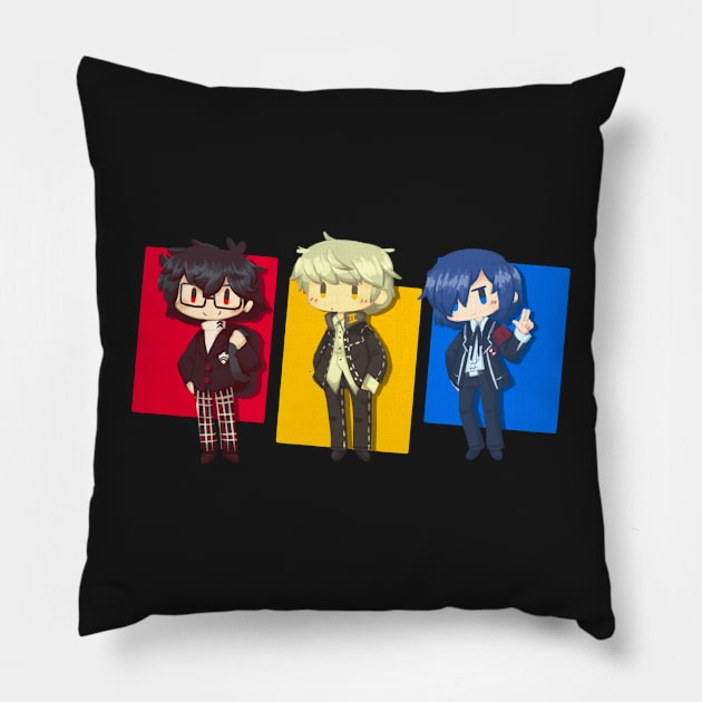 Persona-gonists Pillow by ShortCake_Cafe