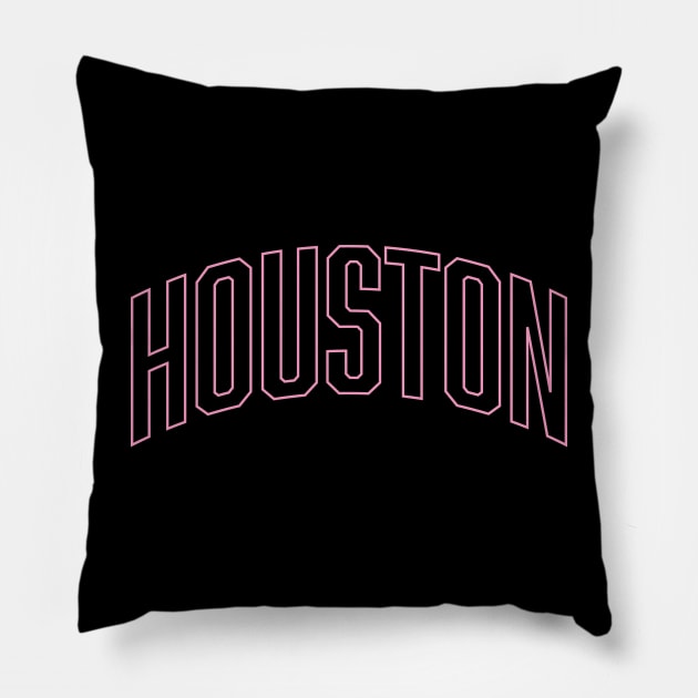 Houston Pink Outline Pillow by Good Phillings