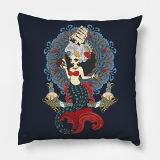 Roсoco mermaid art nouveau Pillow